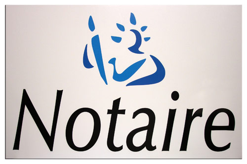 Plaque Dibond quadri avec logo de notaire
