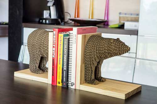 Serre-livres ours découpé au laser